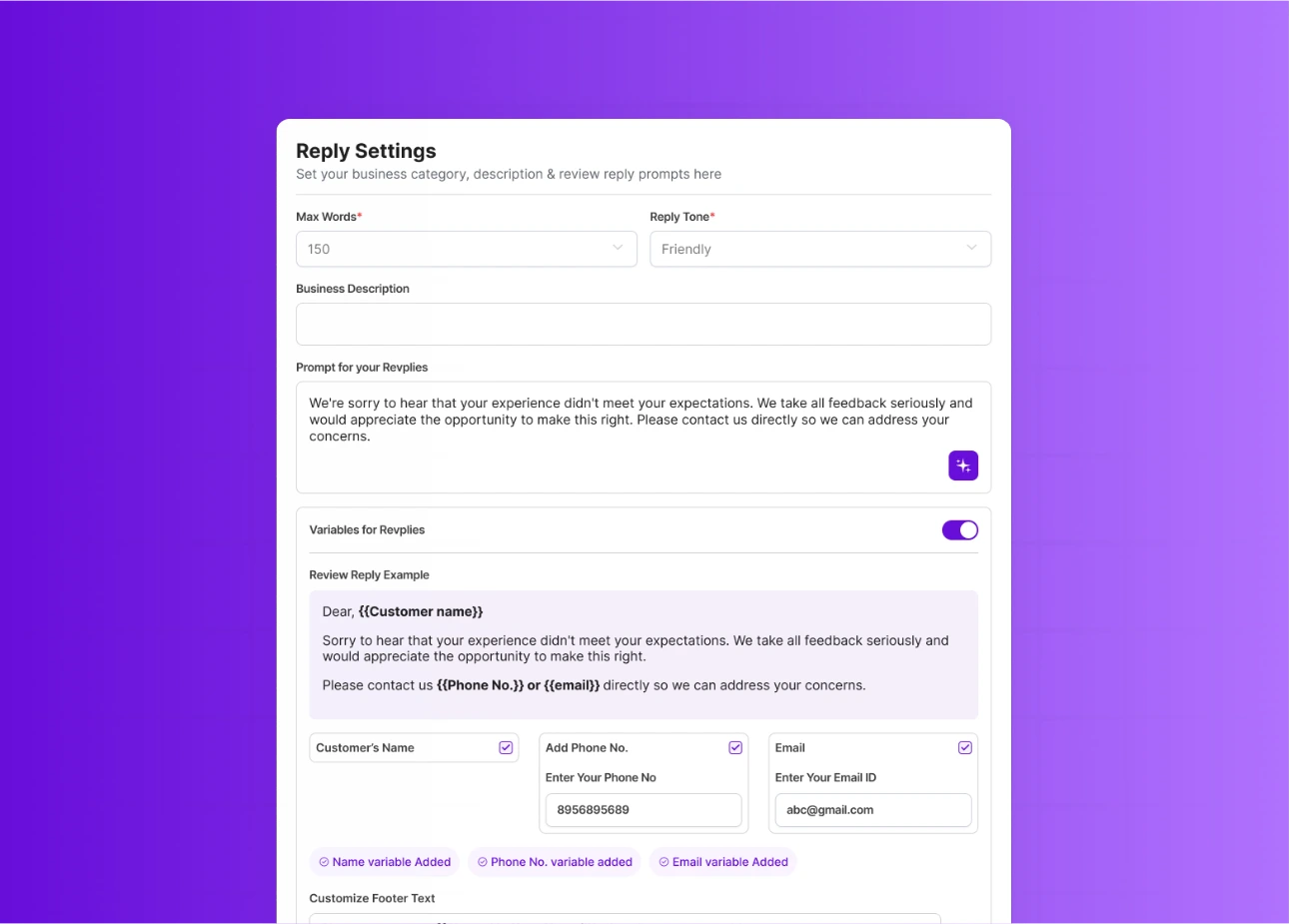 Smart settings to control how replies are handled